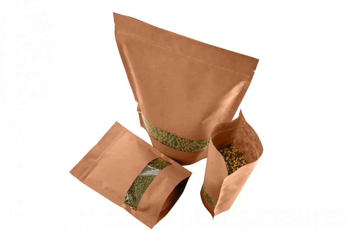 Doypack mit Fenster als Lebensmittelverpackung direkt vom Hersteller kaufen